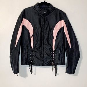 NEXGEN Motorcycle Heavy Duty Jacket Black Pink Size M Interior Removable Liner